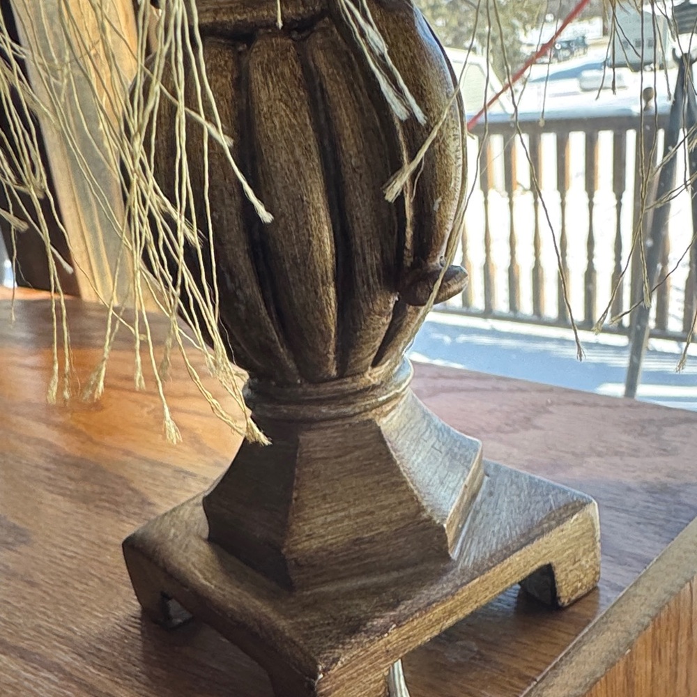 Vintage Table Lamp with Fringe Shade - Picture 2 of 9